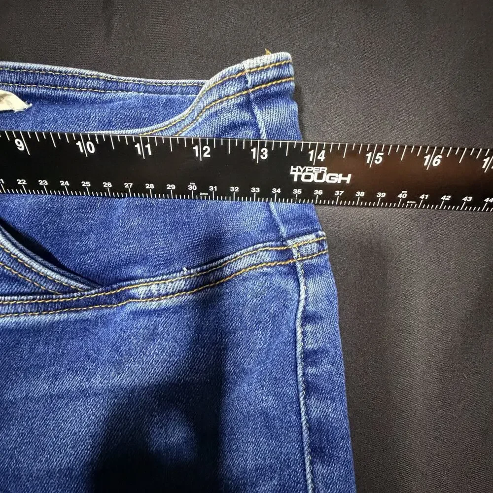 Risen High Rise Bell Bottom Flare Jeans Womens 7/28 Blue - Picture 3 of 8